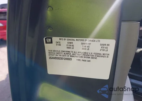 2005 Buick Lacrosse Cxl z USA, uszkodzony, nr VIN 2G4WD562351249923